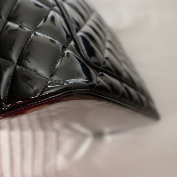 Chanel Black Patent  Quilted Leather Medallion Purse - Picture 8 of 16